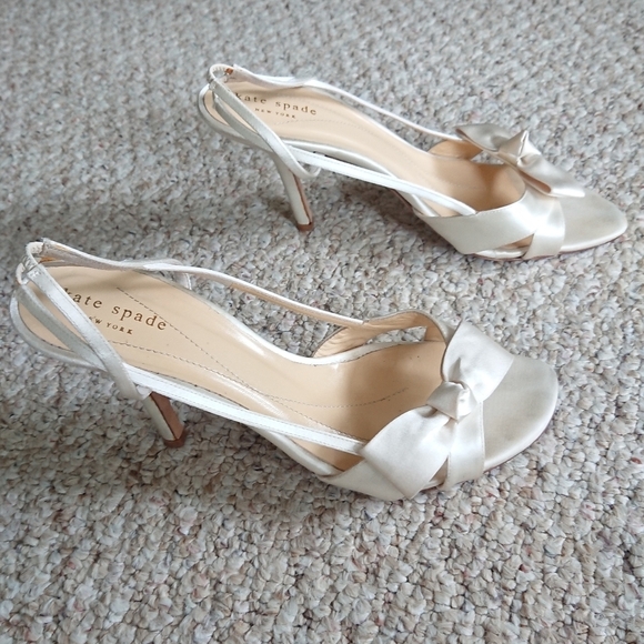 KATE SPADE NEW YORK 'ideal' slingback satin sandal size 7.5 - Picture 9 of 13